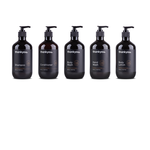 Thankyou Amenities Mixed Bundle 500ml x15 Shampoo x5, Conditioner x5, Body Wash x5