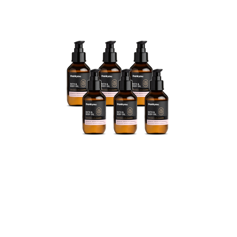 6x bottles Thankyou bath and body oil geranium and rosewood