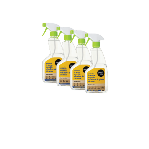 4x bottles Simply Clean lemon myrtle window & glass cleaner 500ml