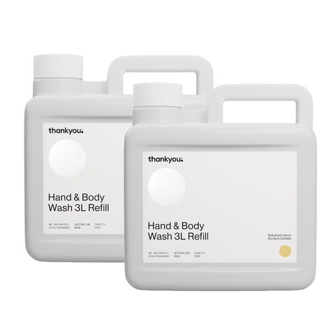 Thankyou Hand & Body Wash Refill 3L x 2 - Botanical Lemon Myrtle & Oat Milk