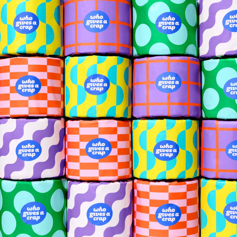 Who Gives A Crap 100% Recycled Toilet Paper – 48 Double Length Rolls