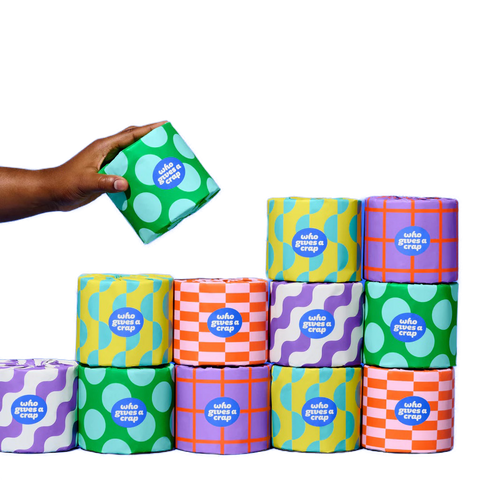 Who Gives A Crap 100% Recycled Toilet Paper – 48 Double Length Rolls