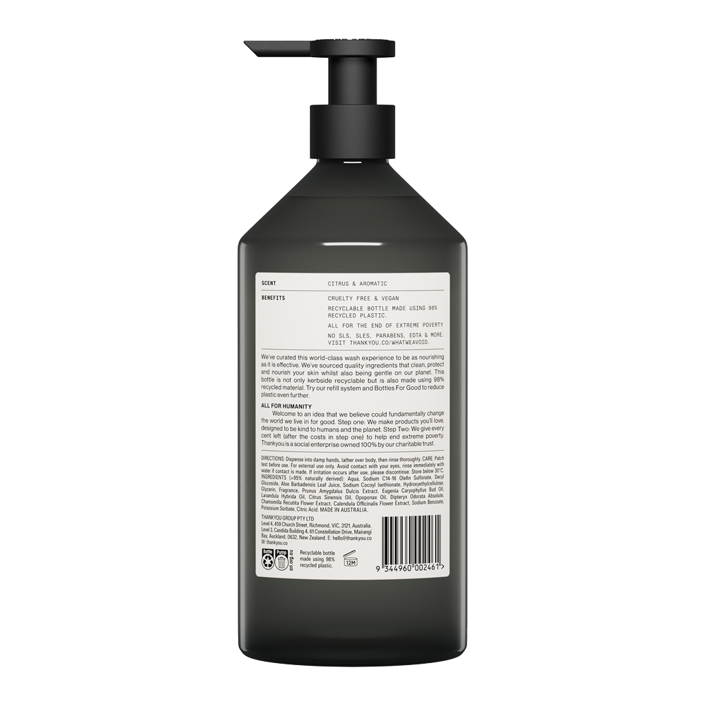 Thankyou Body Wash 1L x 3 Botanical Sweet Orange & Almond Kind Regards