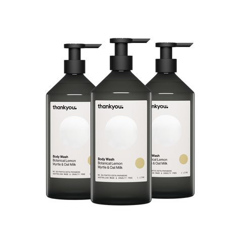Thankyou Body Wash 1L x 3 - Botanical Lemon Myrtle & Oat Milk