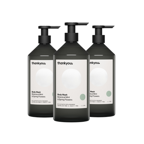 Thankyou Body Wash 1L x 3 - Botanical Mint & Spring Flowers