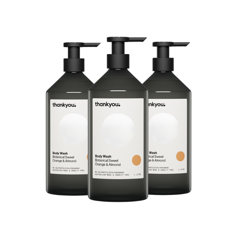Thankyou Body Wash 1L x 3 - Botanical Sweet Orange & Almond