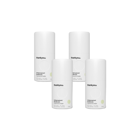 Thankyou Antiperspirant Deodorant 50ml x 4 - Cypress & Cedar
