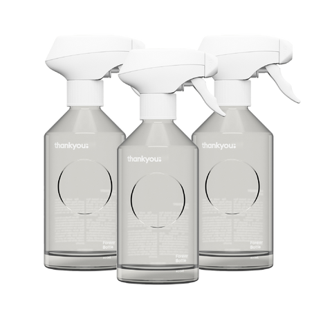 Thankyou Forever Bottle 400ml x 3 - Clear Glass Trigger
