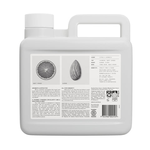 Thankyou Hand & Body Wash Refill 3L x2 - Botanical Sweet Orange & Almond