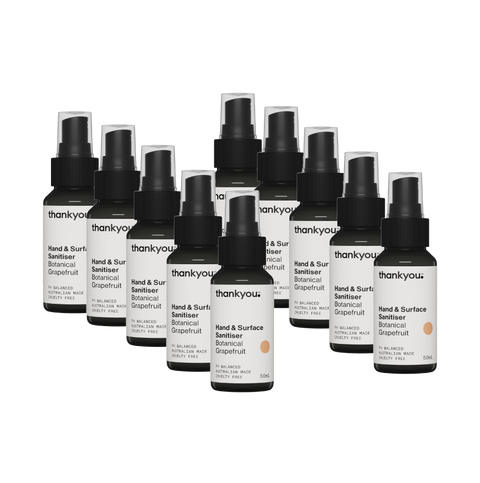 Thankyou Hand & Surface Sanitiser 50ml x 10 - Botanical Grapefruit