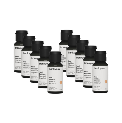 Thankyou Hand Sanitiser 50ml x 10 - Botanical Grapefruit