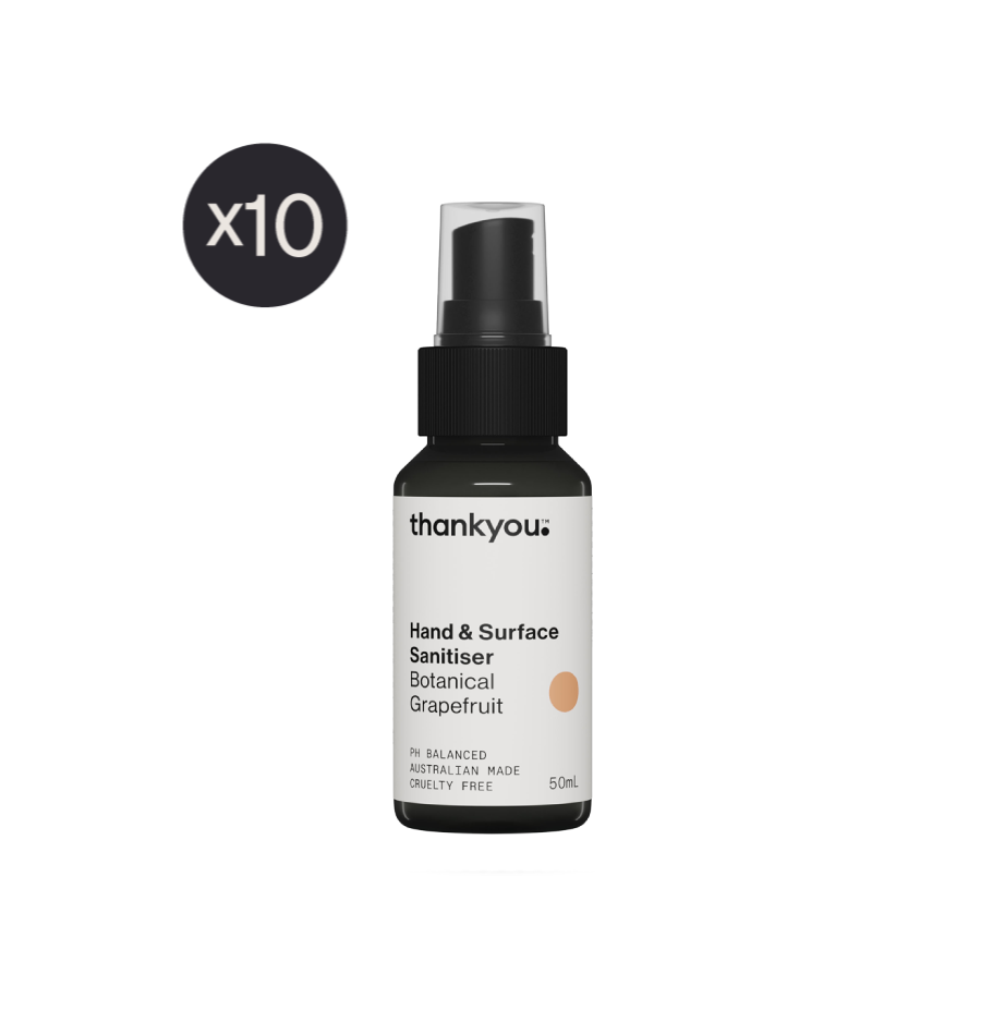 Thankyou Hand Surface Sanitiser 50ml x 10 Botanical Grapefruit