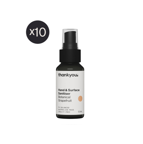 Thankyou Hand & Surface Sanitiser 50ml x 10 - Botanical Grapefruit
