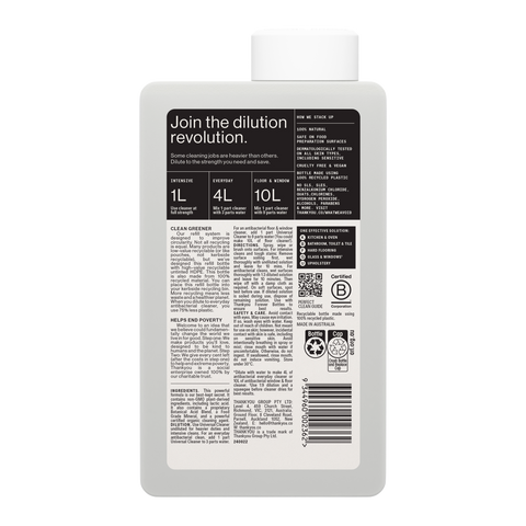 Thankyou Universal Cleaner 1L Refill x 3 - NEW Fragrance Free