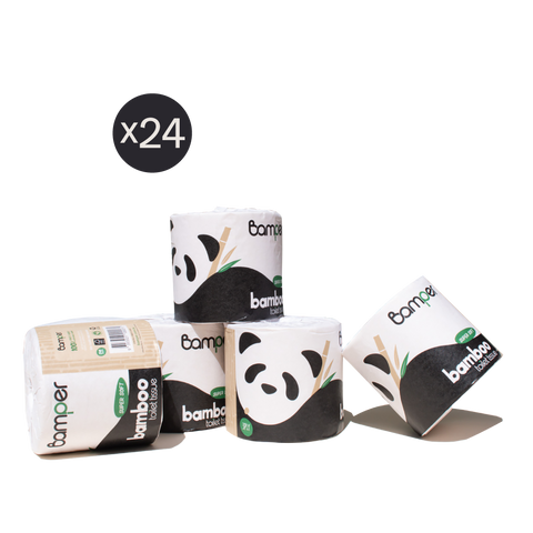 Bamper Premium 100% Bamboo toilet rolls x24