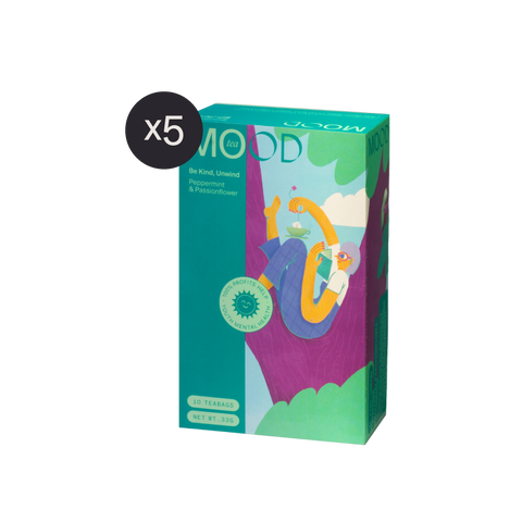 Mood Tea Be Kind, Unwind Peppermint & Passionflower box of 10 teabags x5