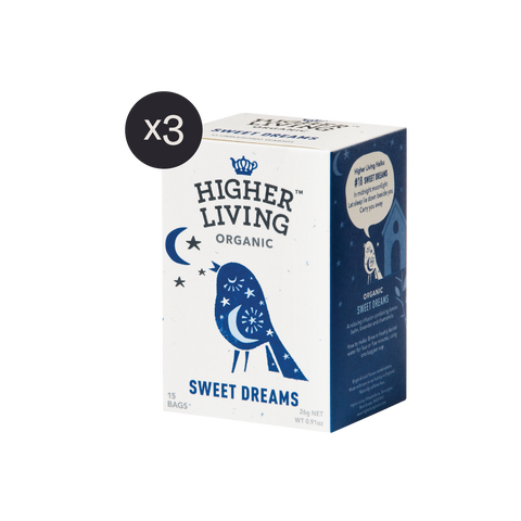 box of 15 Higher Living Sweet Dreams tea bags x3