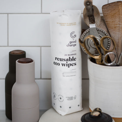 roll of resuable bamboo eco towel in pantry