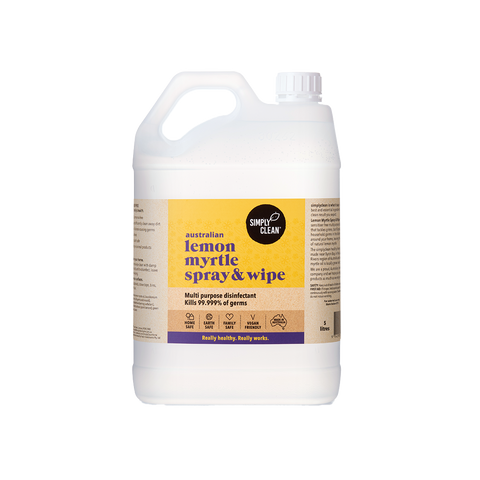 5 litre bottle Simply Clean lemon myrtle spray& wipe
