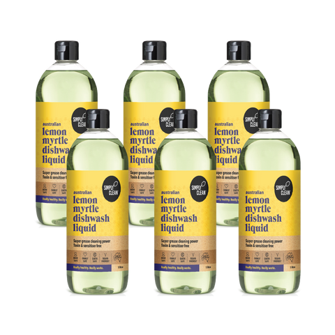 6 x bottles Simply Clean dishwash liquid 1L