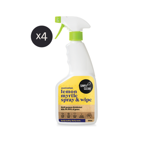 single bottle Simply Clean spray & wipe 500ml lemon myrtle x4