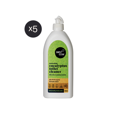 single bottle Simply Clean eucalyptus toilet cleaner 500ml x5