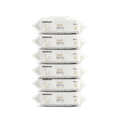 6 packets Thankyou baby wipes 80 pack