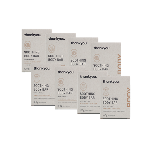 8 x bars Thankyou soothing body bar 100g with oat milk