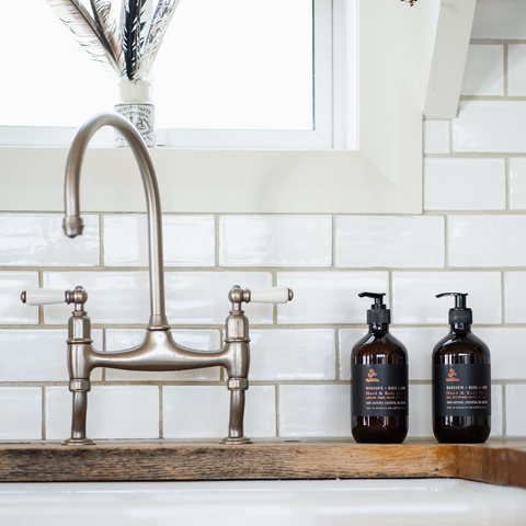 Urban Rituelle products next to sink