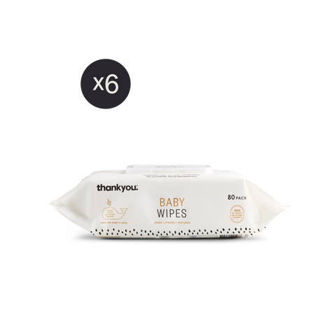 Thankyou baby wipes 80 pack x6