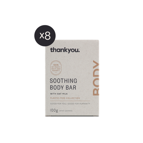 Thankyou soothing body bar 100g with oatmilk x8