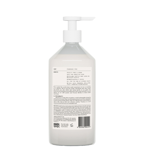 Thankyou Body Wash 1L x 3 - Fragrance Free