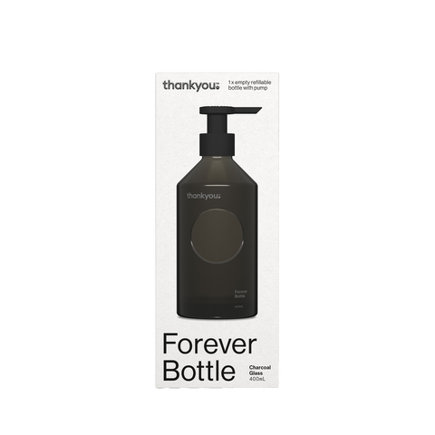 Thankyou Forever Bottle 400ml Charcoal Glass Box Front