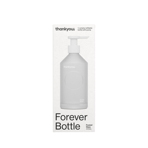 Thankyou Forever Bottle 400ml  White Frosted Glass Box Front