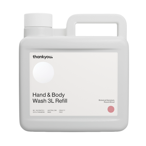 Thankyou Hand & Body Wash Refill 3L x 2 - Botanical Geranium, Rose & Wood