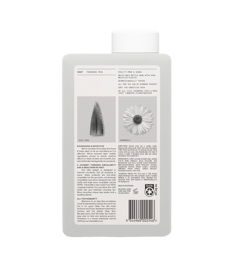 Thankyou Hand & Body Wash Refill 1L x 3 - Fragrance Free