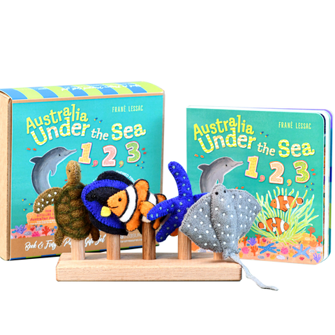 Under The Sea Book and Finger Puppet Set