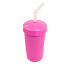 Re-Play Straw Cup with Reusable Straw bright pink