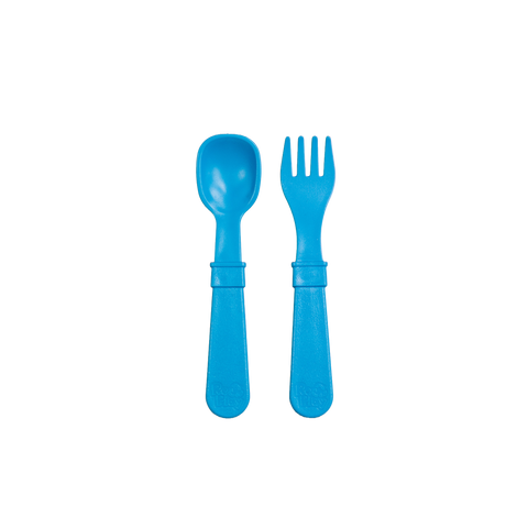 Re-Play Forks and Spoons - 4 of each sky blue