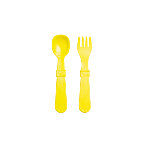 Re-Play Forks and Spoons - 4 of each yellow