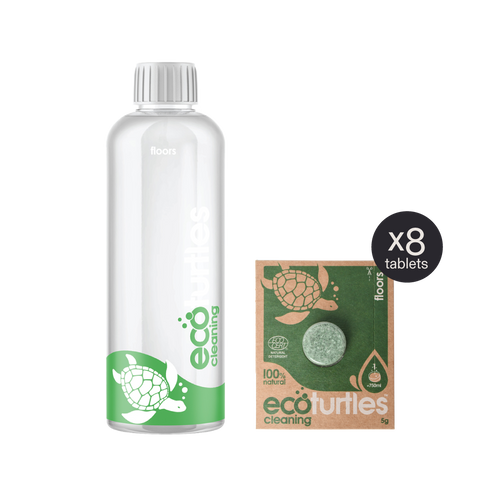 Eco Turtles reusable 750ml bottle and floor cleaner tablets x8