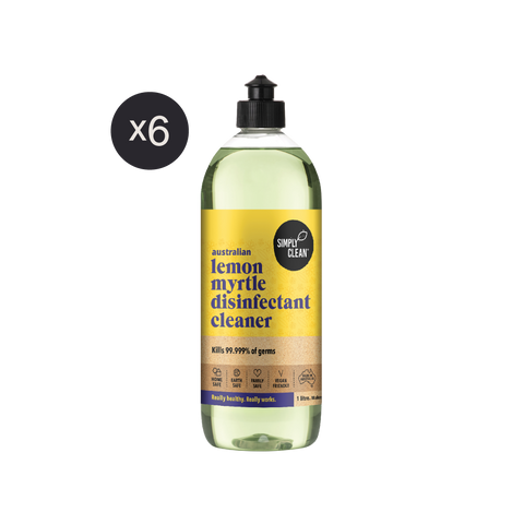 single bottle Simply Clean disinfectant cleaner 1L lemon myrtle x6