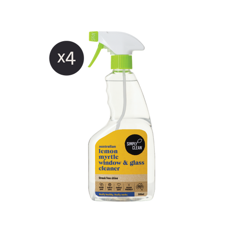 single bottle Simply Clean window & glass cleaner 500ml lemon myrtle x4