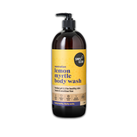 Simply Clean Lemon Myrtle Body Wash 1L single bottle