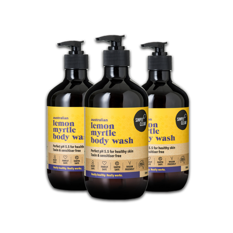 Simply Clean Lemon Myrtle body Wash 500ml x 3 bottles