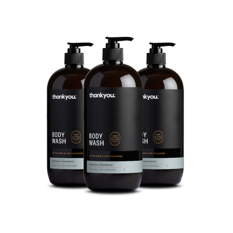 Thankyou body wash cedarwood 1 litre x 3 bottles